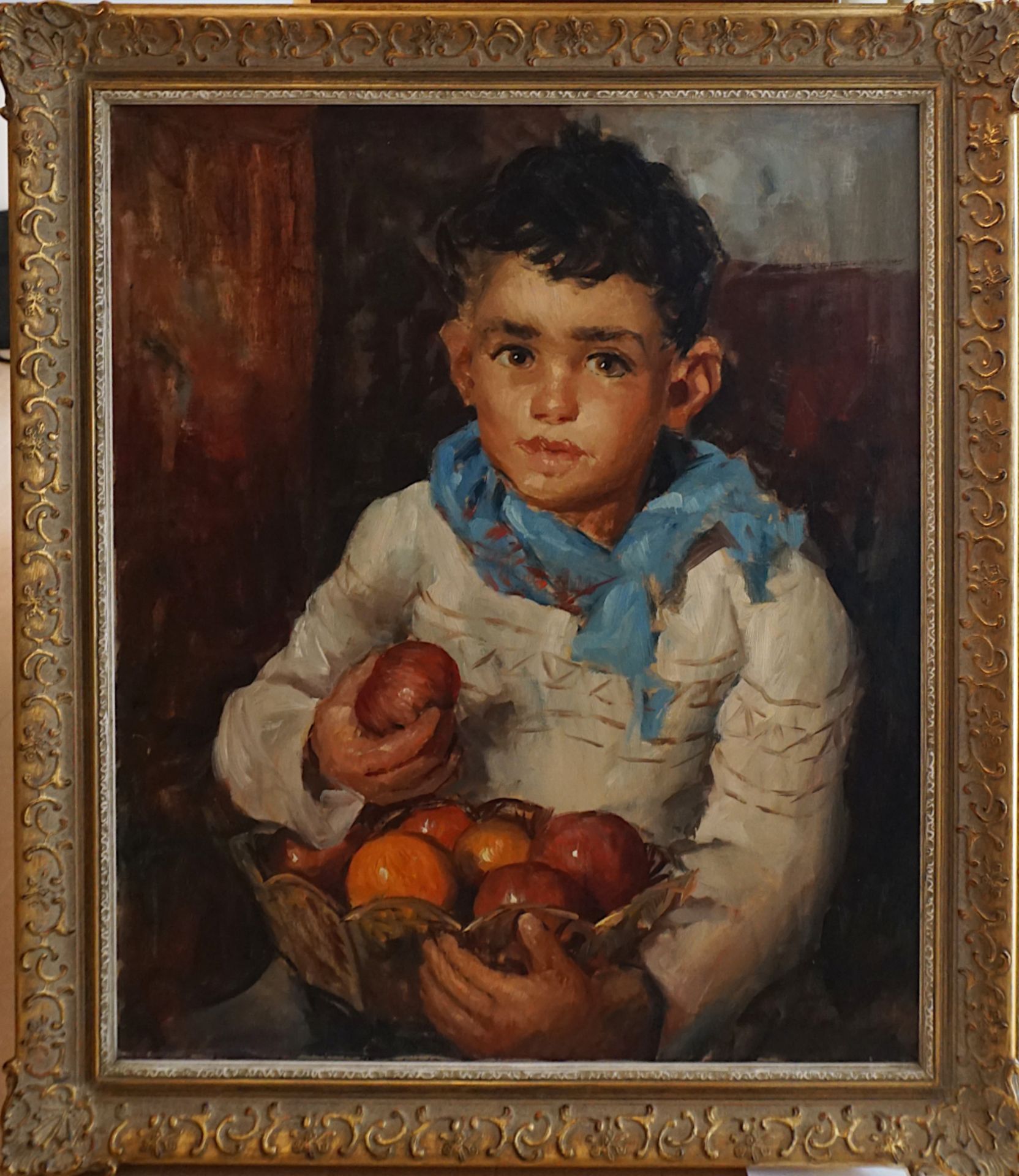 1 Gemälde "Junge mit Äpfeln" - Bild 2 aus 5