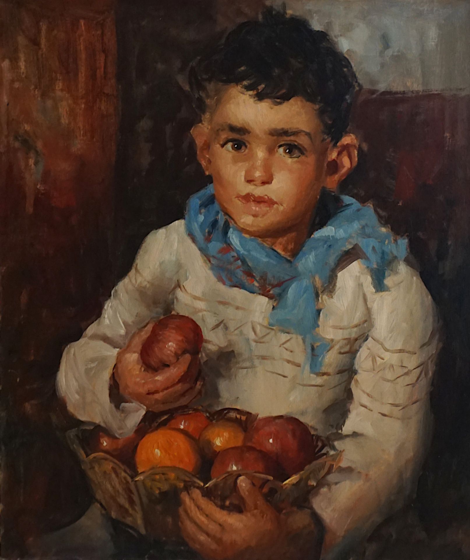 1 Gemälde "Junge mit Äpfeln"