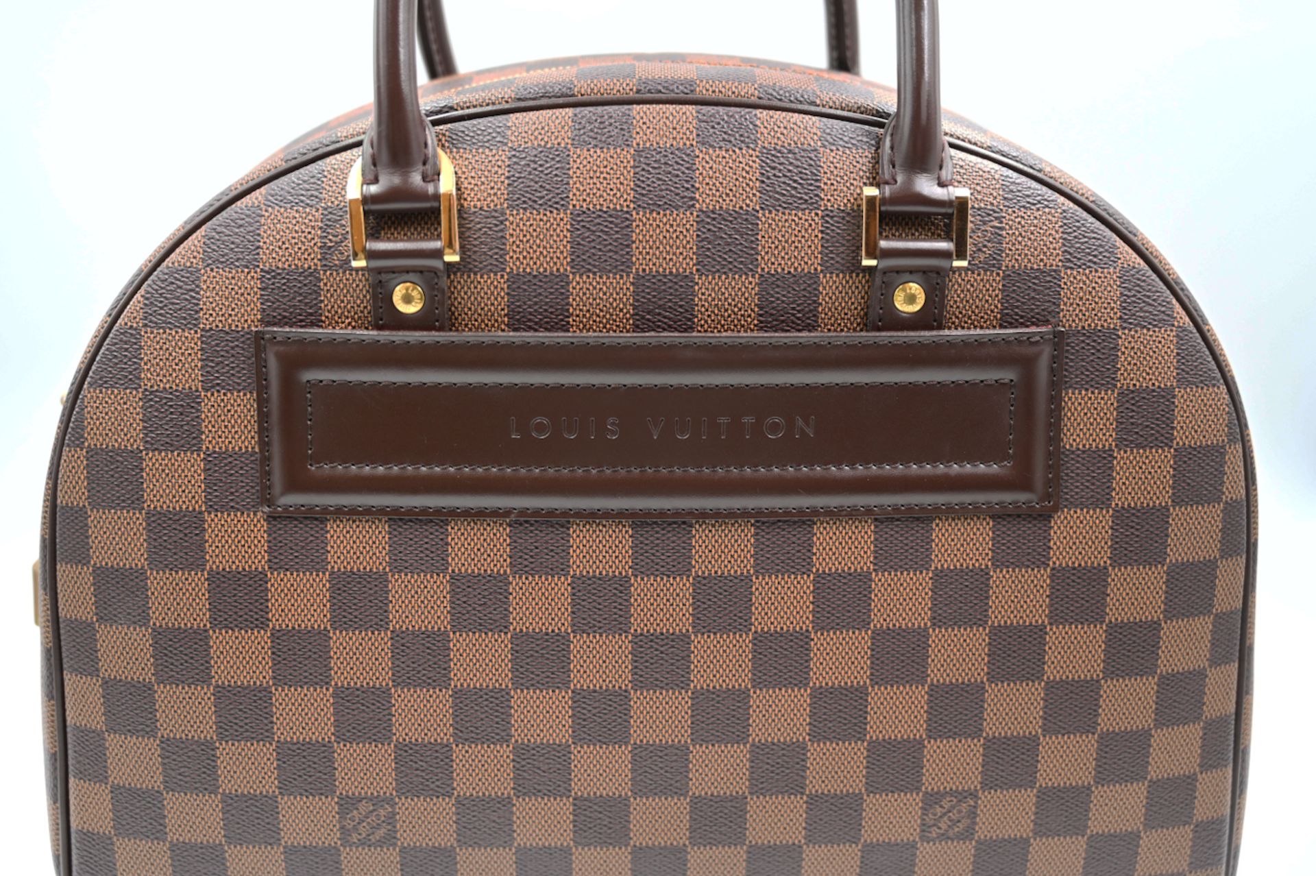 1 Handtasche LOUIS VUITTON Damier mit Schlüssel und Schloss Gesamthöhe ca. 26cm Tsp., innen & außen - Image 2 of 3