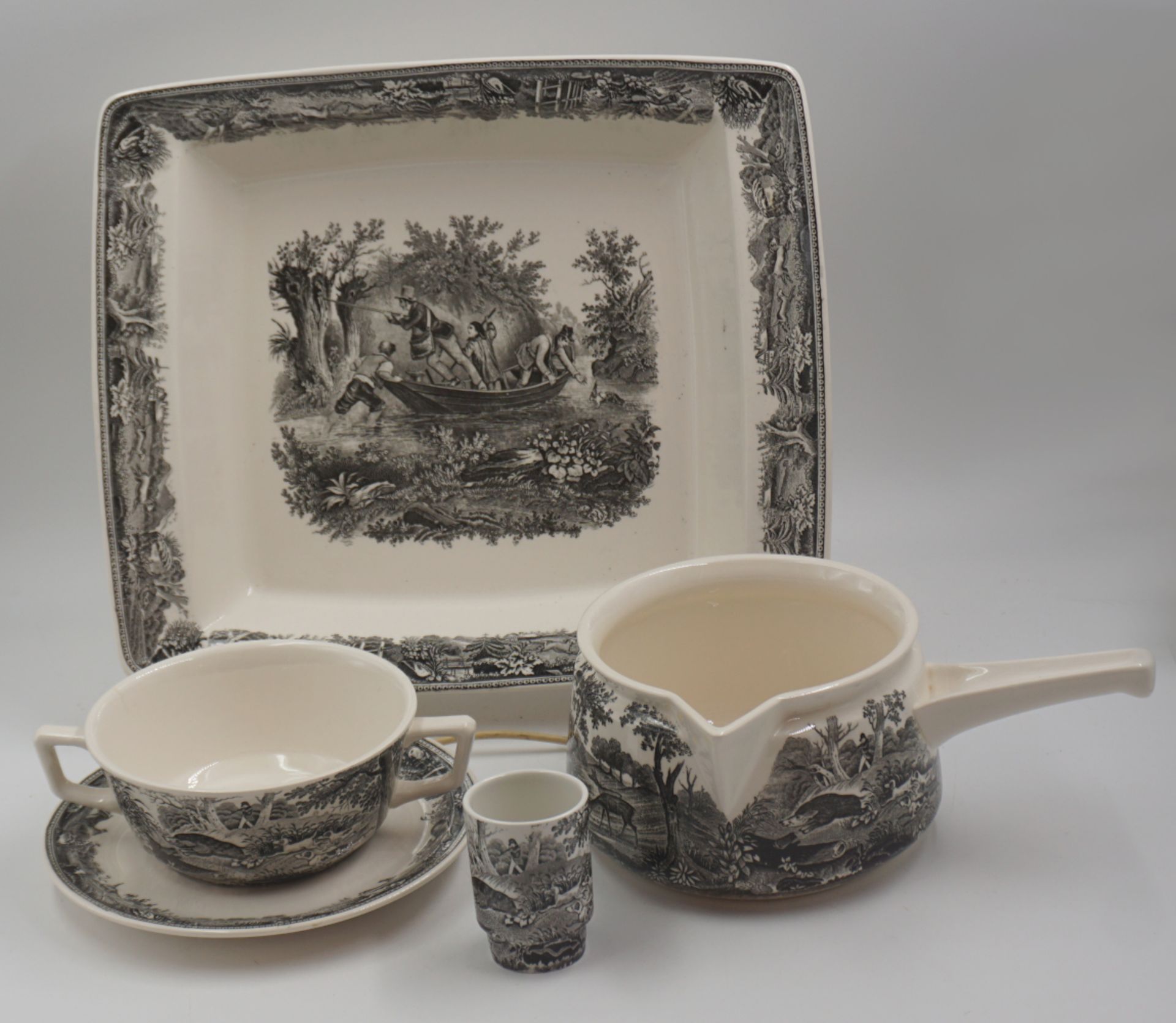 1 Speiseservice VILLEROY & BOCH "Artemis" Mettlacher Kupferdruck, für ca. 6 Personen, z.T. ber., min