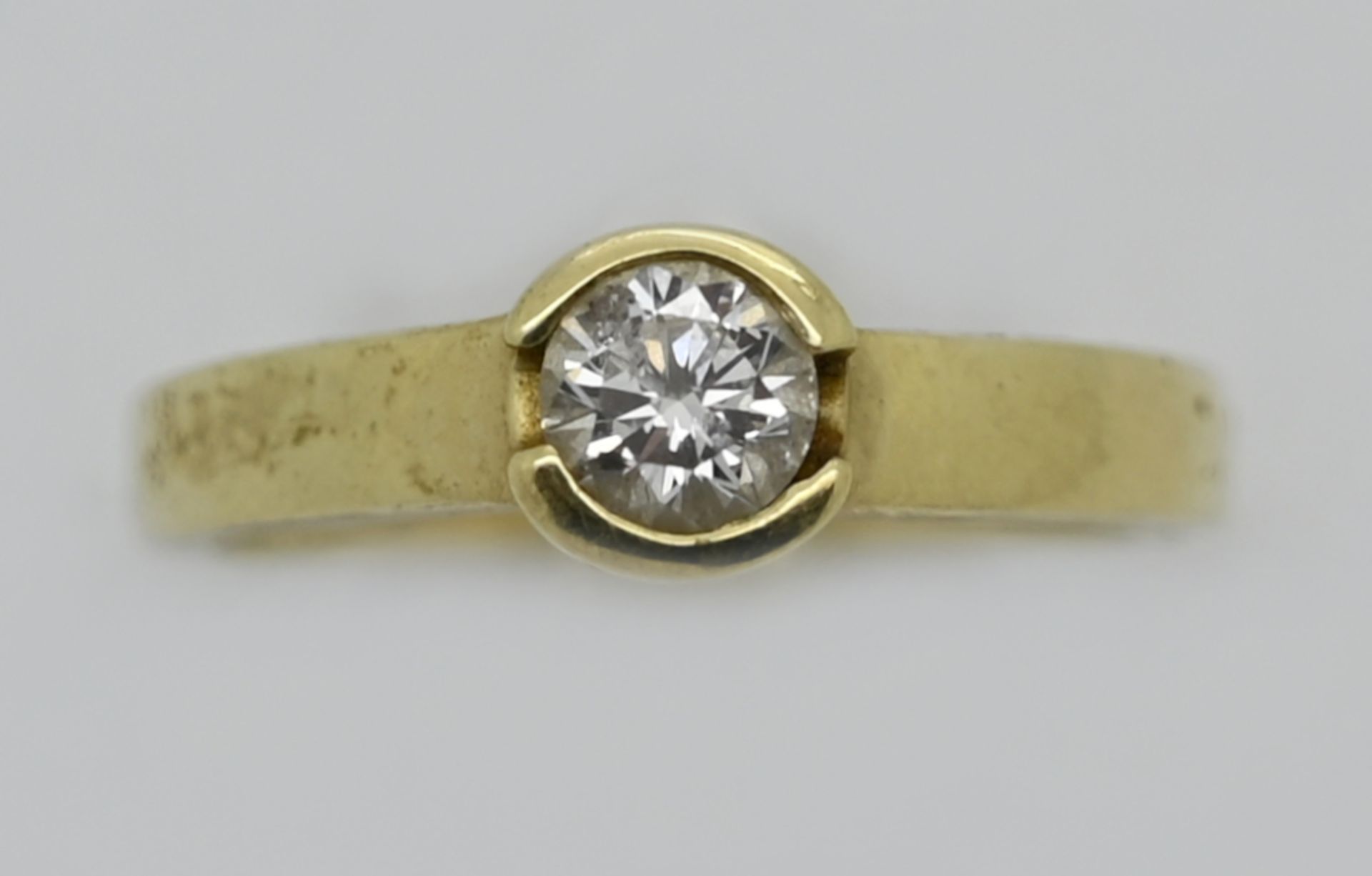 1 Damenring GG 14ct. Solitärbrillant ca. 0,5ct. ca. Ringgröße 54, Gsp.