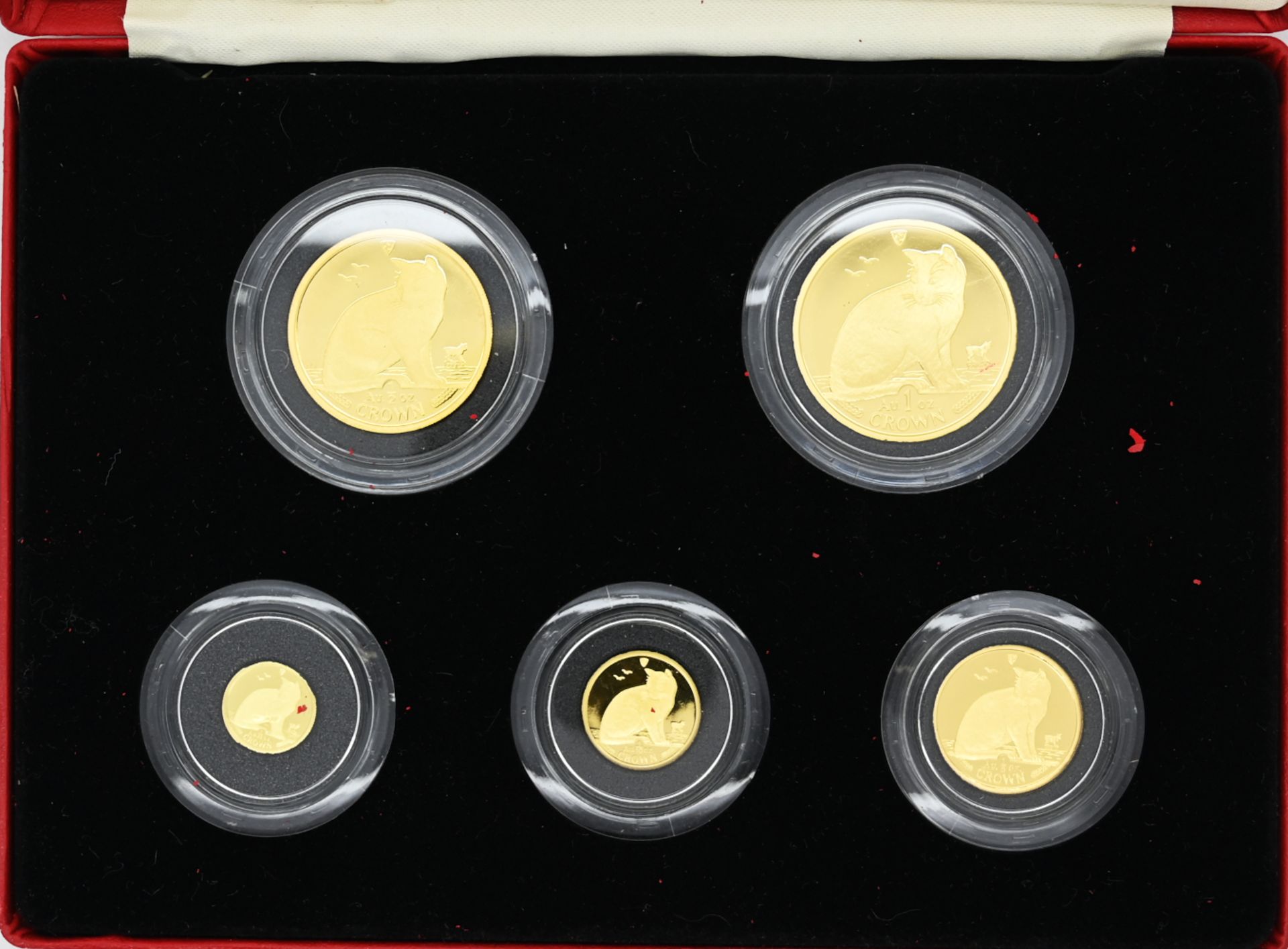 1 Set Münzen/ Medaillen POBJOY MINT England "Cat Coins" mit Zertifikat GG in Originalschatulle