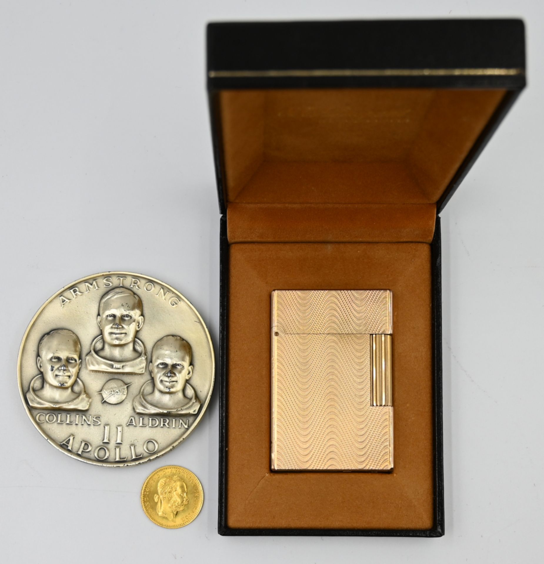 1 Konv. Goldmünzen Österreich, 1x Medaille "Apollo" Silber