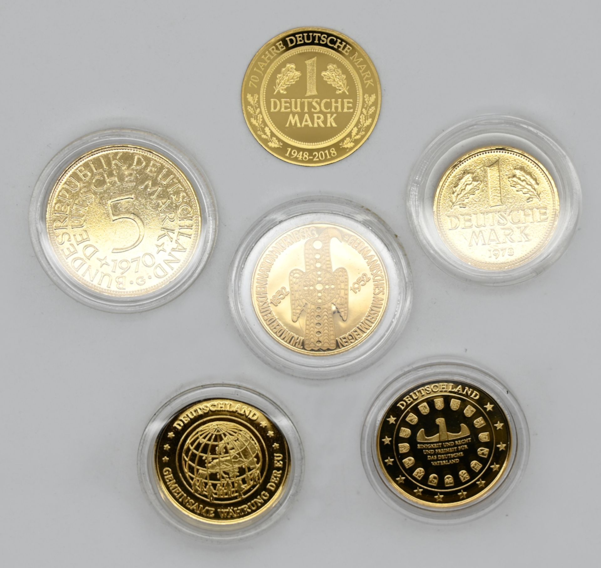 1 Konv. Münzen/ Medaillen GG 8ct. Metall u.a. Deutschland "1 Deutsche Mark" Sonderedition u.a.