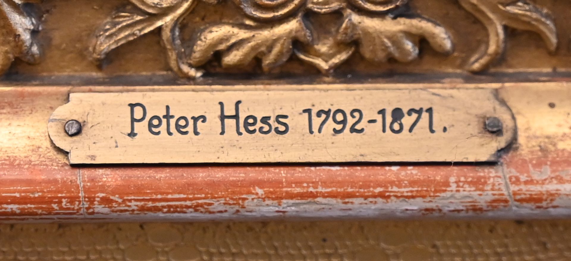 1 Ölgemälde unsign. (wohl 19.Jh.)/auf Rahmen zugeschrieben "Peter HESS" (wohl Peter Heinrich von H. - Image 3 of 5