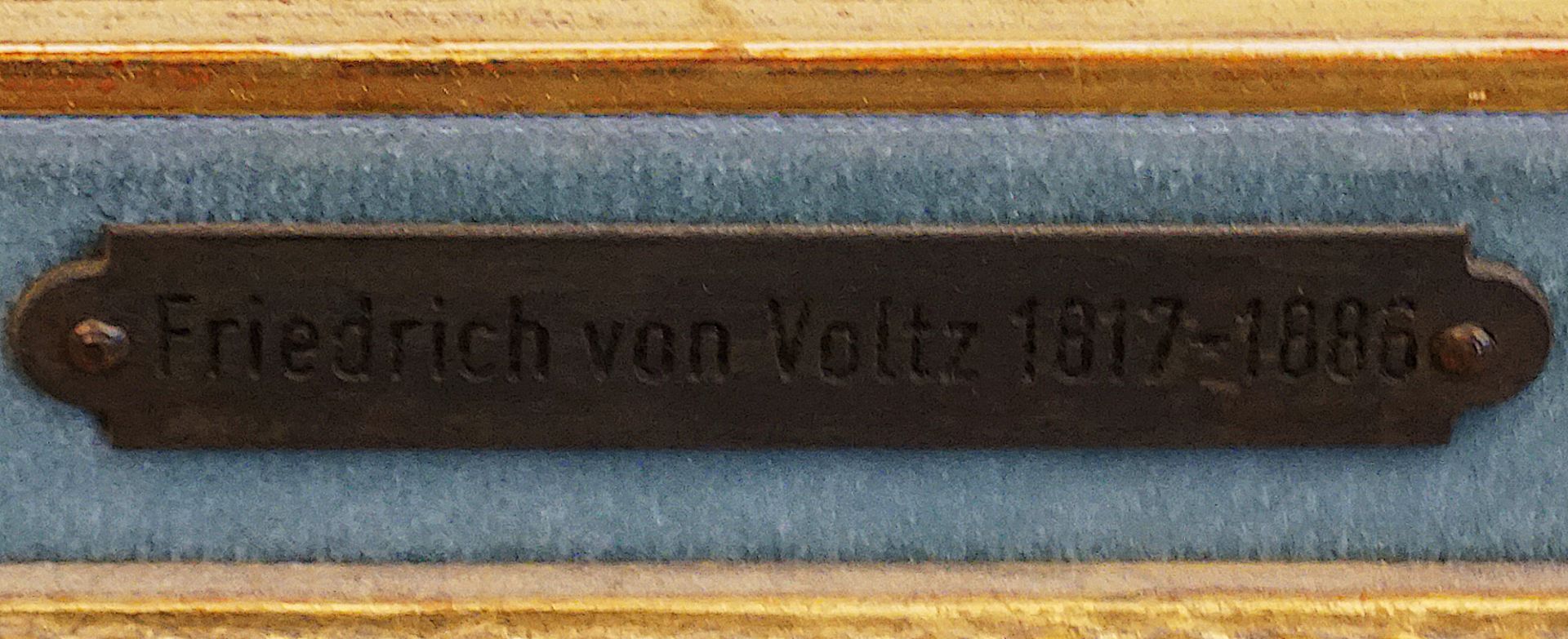 1 Ölgemälde r.u. sign. F. v. VOLTZ und auf Rahmen zugeschrieben (wohl Prof. Friedrich von V. 1817-18 - Image 3 of 4