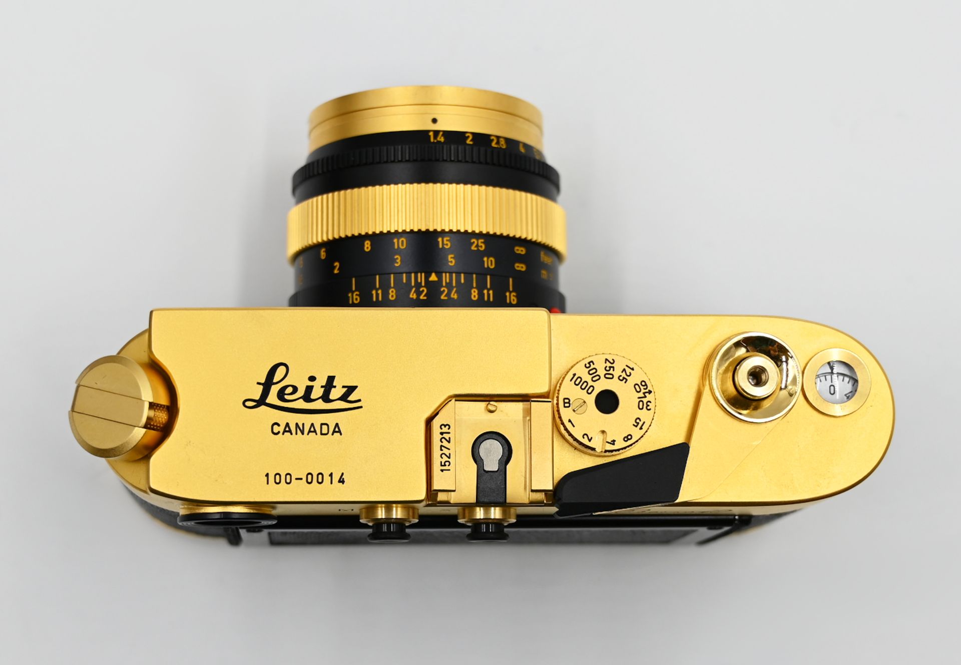 1 Fotoapparat LEICA (LEITZ, Canada) "M4-2" Nr. 100-0014 von 1979, Gehäuse vergoldet, - Bild 5 aus 8