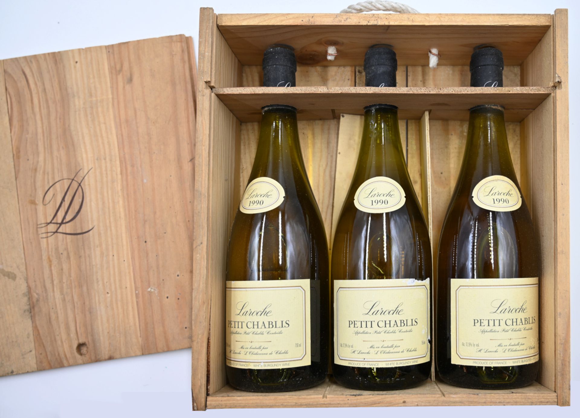 6 Flaschen Wein: 3x "La Cour Pavillon Bordeaux 1986", 3x "Laroche Petit Chablis 1990", - Bild 2 aus 2