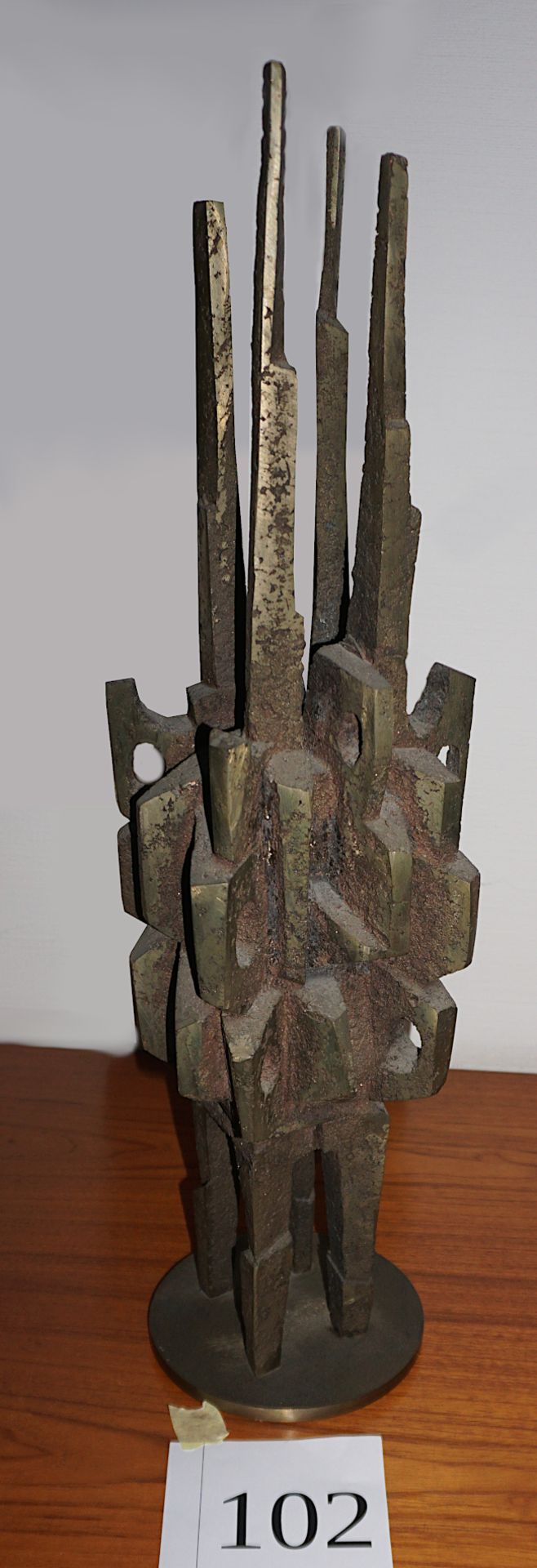 1 Bronzeskulptur "Hochstrebende Form" von Hubert WEBER, 1979, H ca. 59cm, Asp.