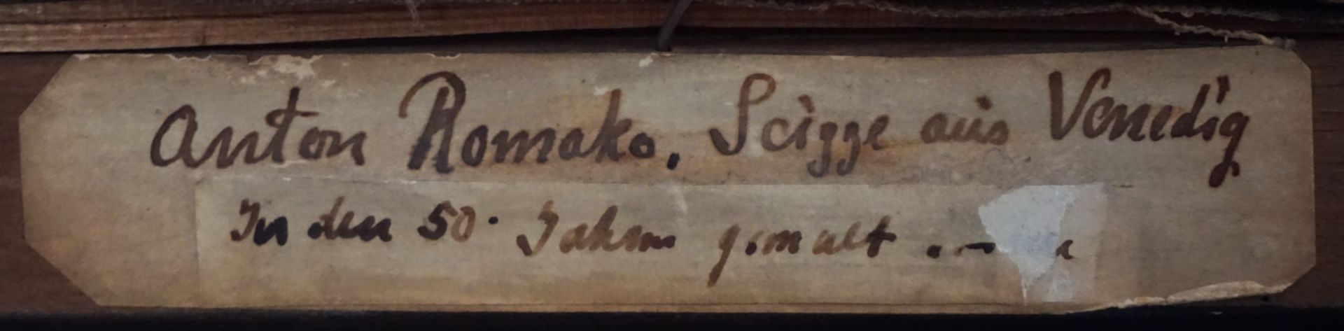 1 Ölgemälde "Mondschein über Venedig", rückseitig bez. Anton ROMAKO (wohl 1832-1889), - Bild 4 aus 4