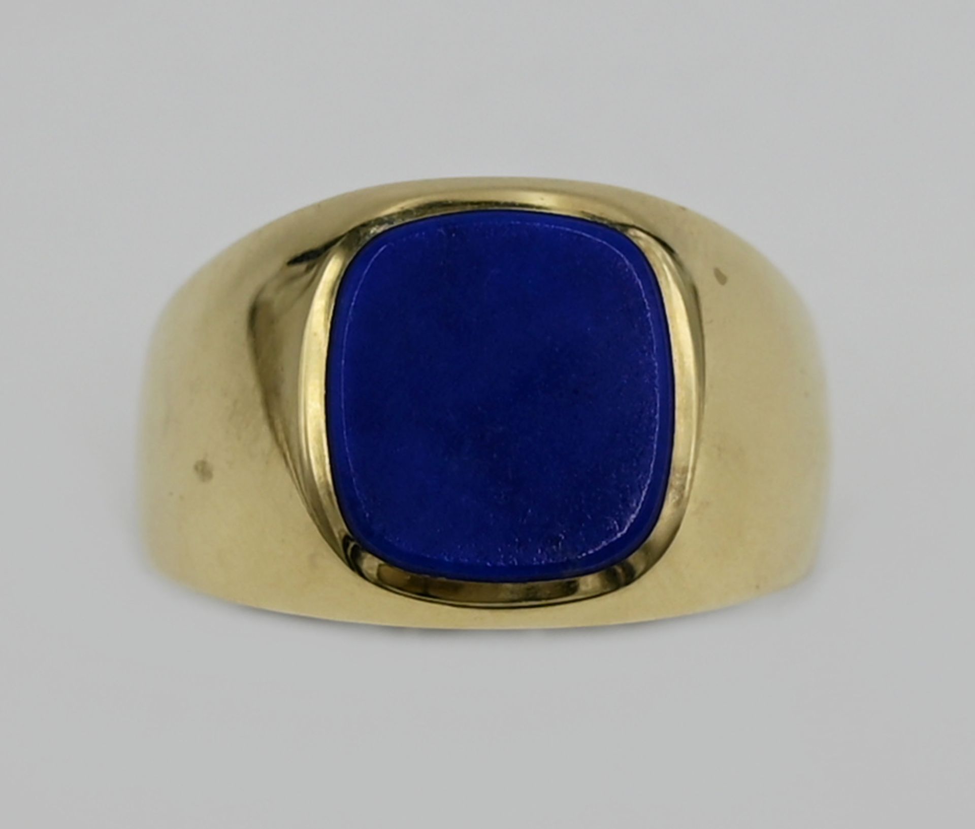 1 Herrenring GG 14ct., mit Lapislazuli, NP 1300€ im Jahr 2020, Ringgröße ca. 60,5