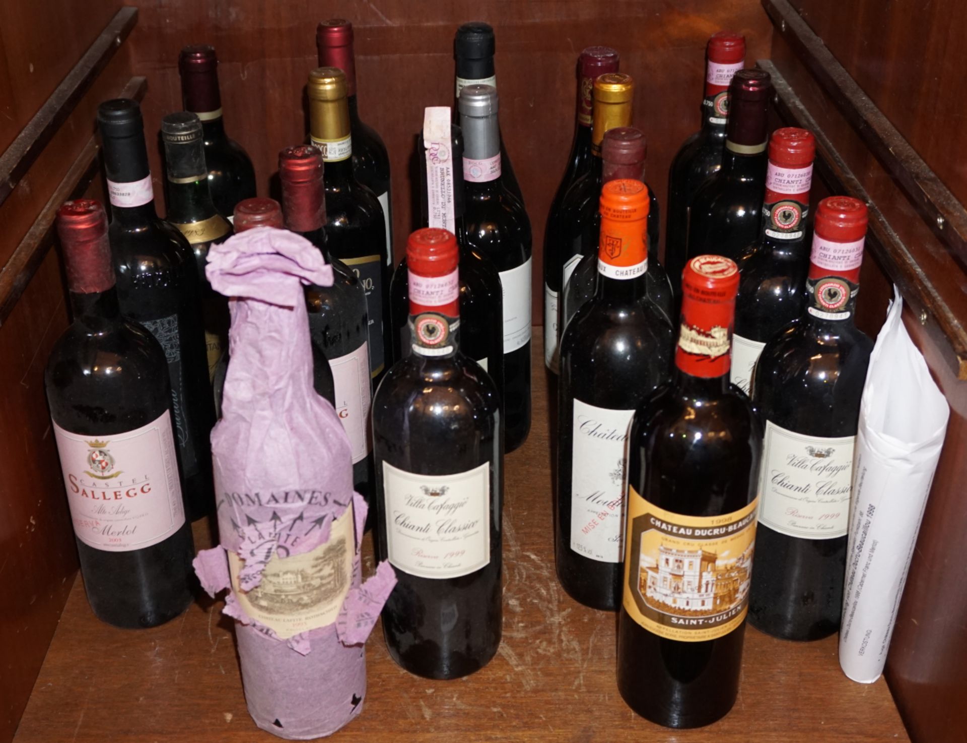 22 Flaschen Rotwein z.B. "Château Ducru-Beaucaillou 1998", "Château Lafite Rothschild 1993", - Bild 2 aus 2