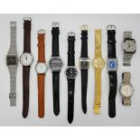 1 Konvolut Armbanduhren Metall u.a., z.T. vergoldet, Taschenuhren jeweils nztl., jeweils Asp./ Gsp.,