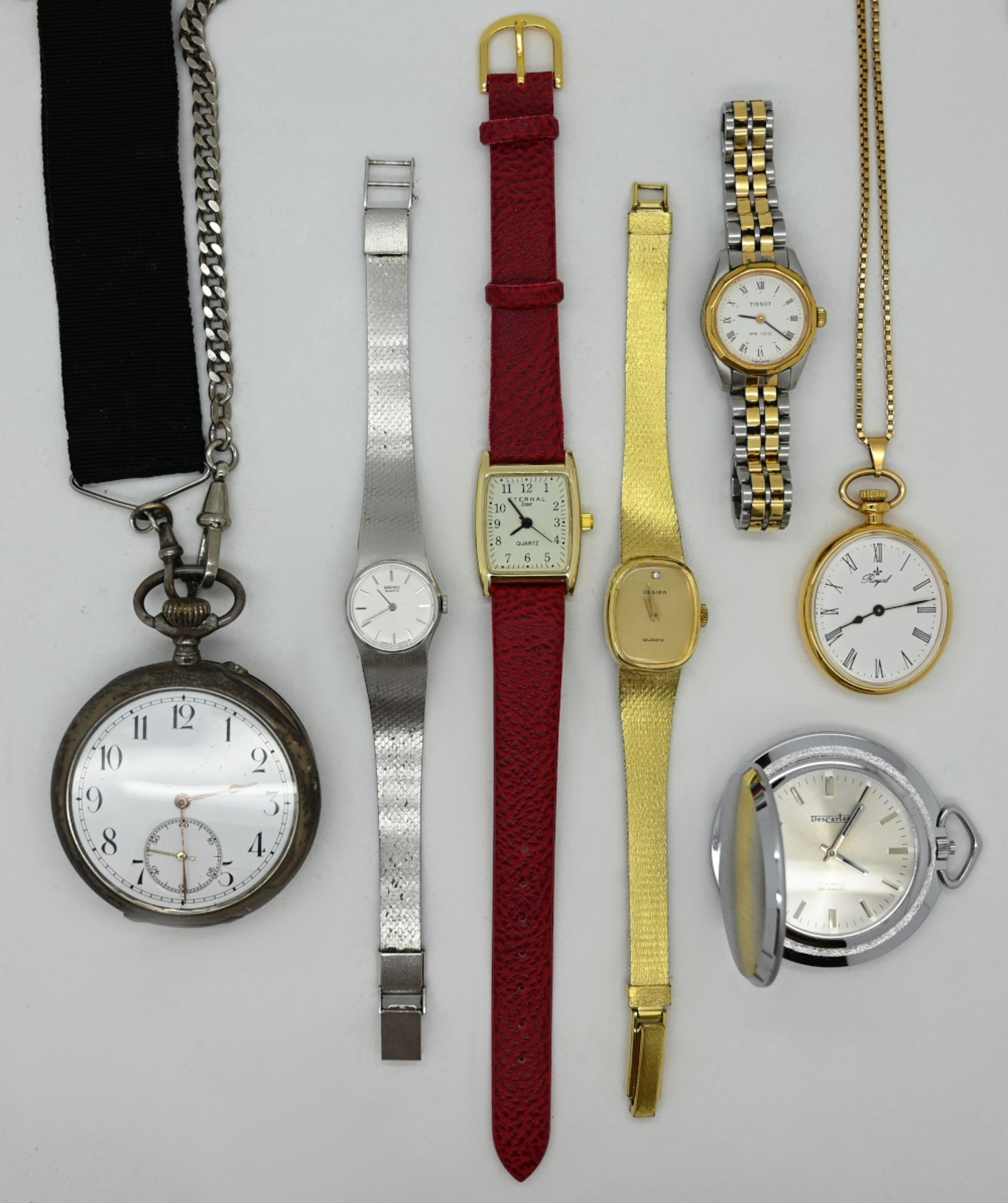1 Taschenuhr Silber 800, um 1900, sowie verschiedene Armbanduhren u.a., Metall z.T. vergoldet, - Bild 2 aus 2