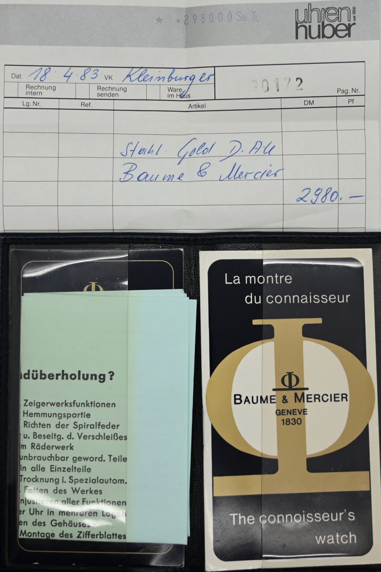 1 Damenarmbanduhr Stahl, wohl z.T. GG, BAUME & MERCIER, Quarz, mit Papieren, - Image 2 of 2