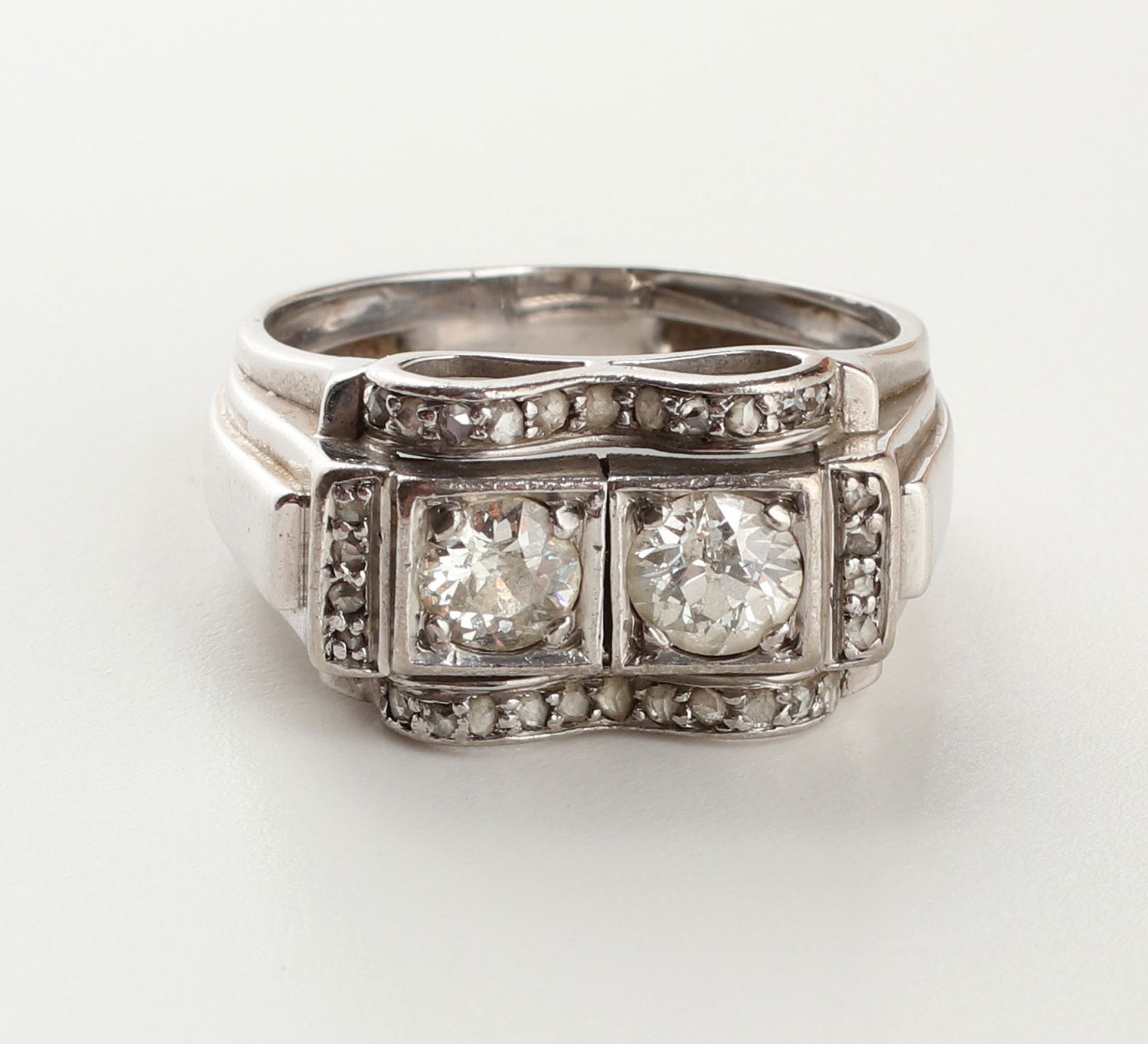 Ring, um 1940-50, 14 K WG