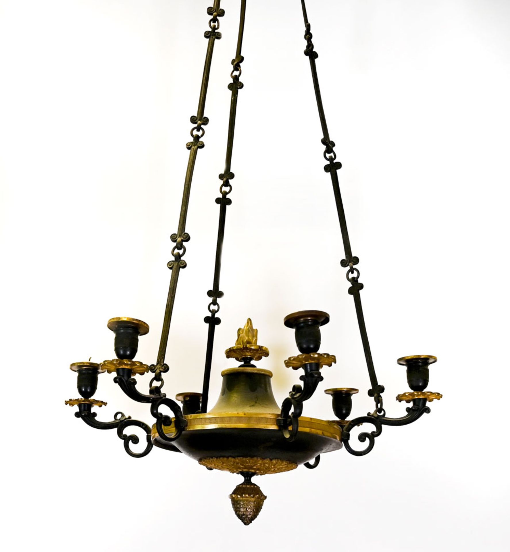 Historismus-Deckenlampe, Bronze