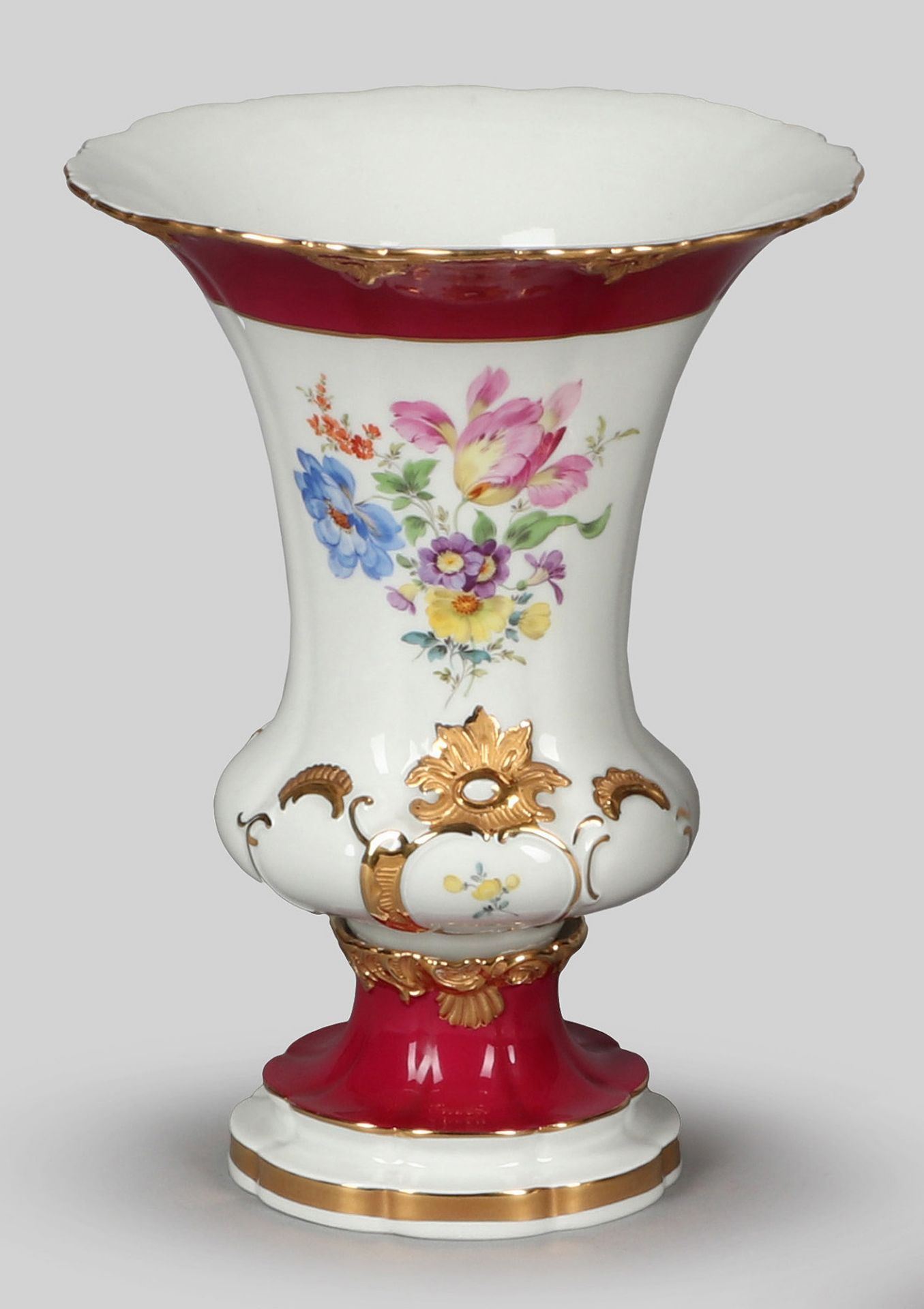 Vase, Meissen, Blumenbouquet