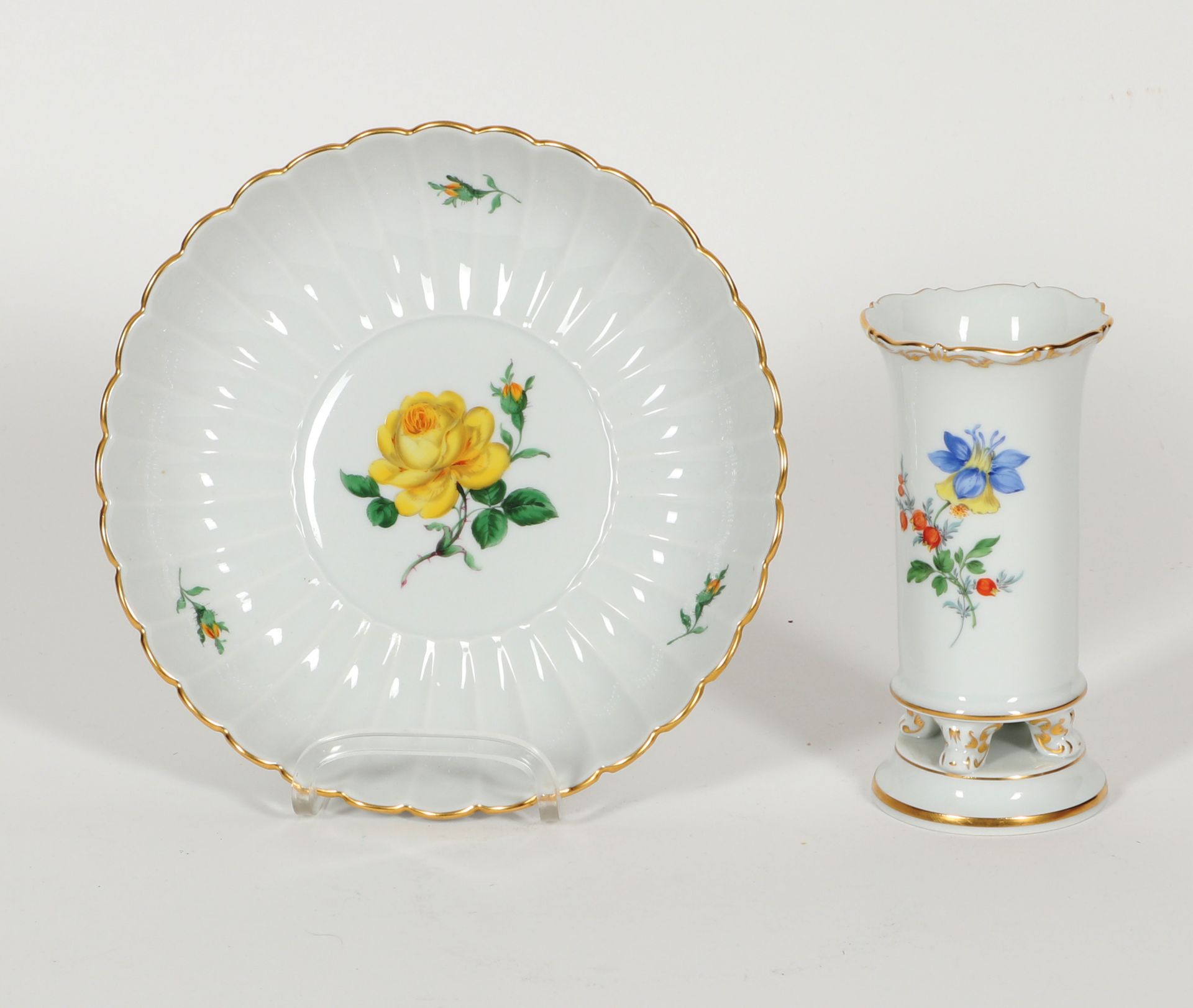 Fächerschale und Vase, Meissen