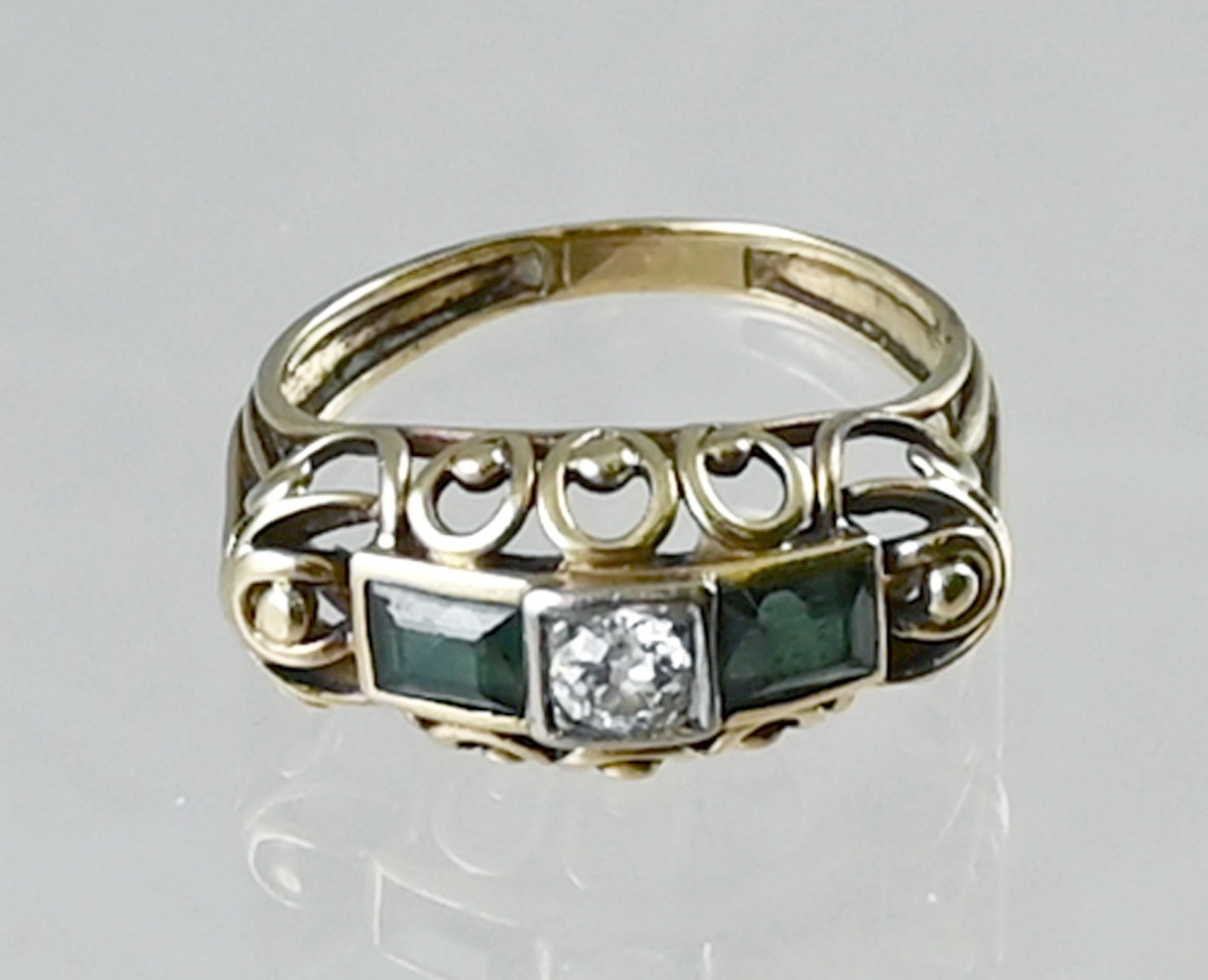 Ring, um 1940-50, 585 GG und WG