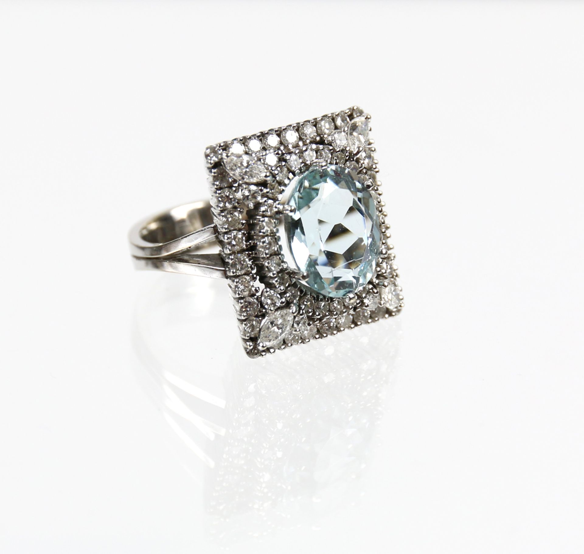 Ring mit Aquamarin ca. 7,5ct. - Bild 5 aus 6