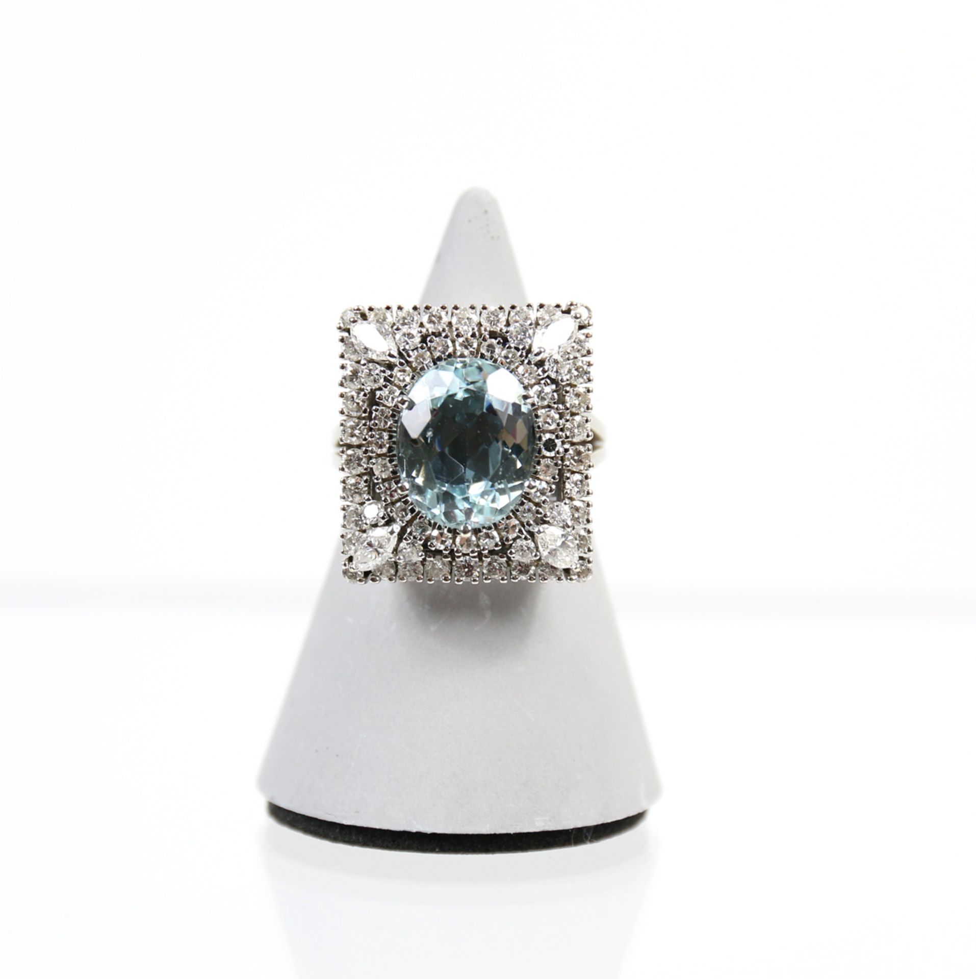 Ring mit Aquamarin ca. 7,5ct. - Bild 6 aus 6