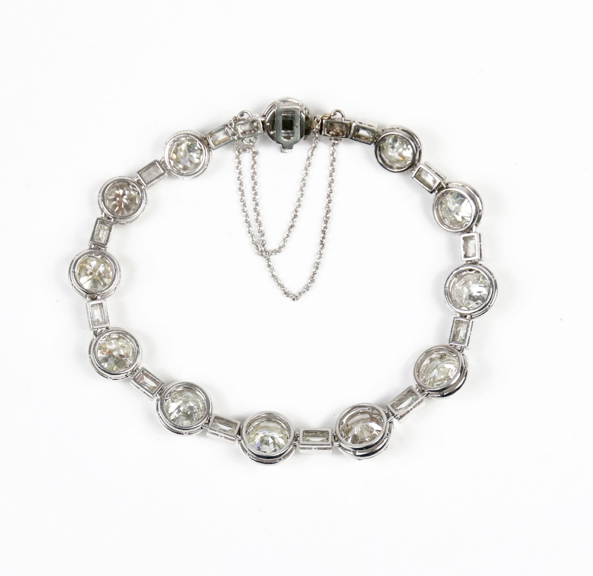 Platin Diamant-Armband ca. 14,5ct. - Bild 8 aus 13