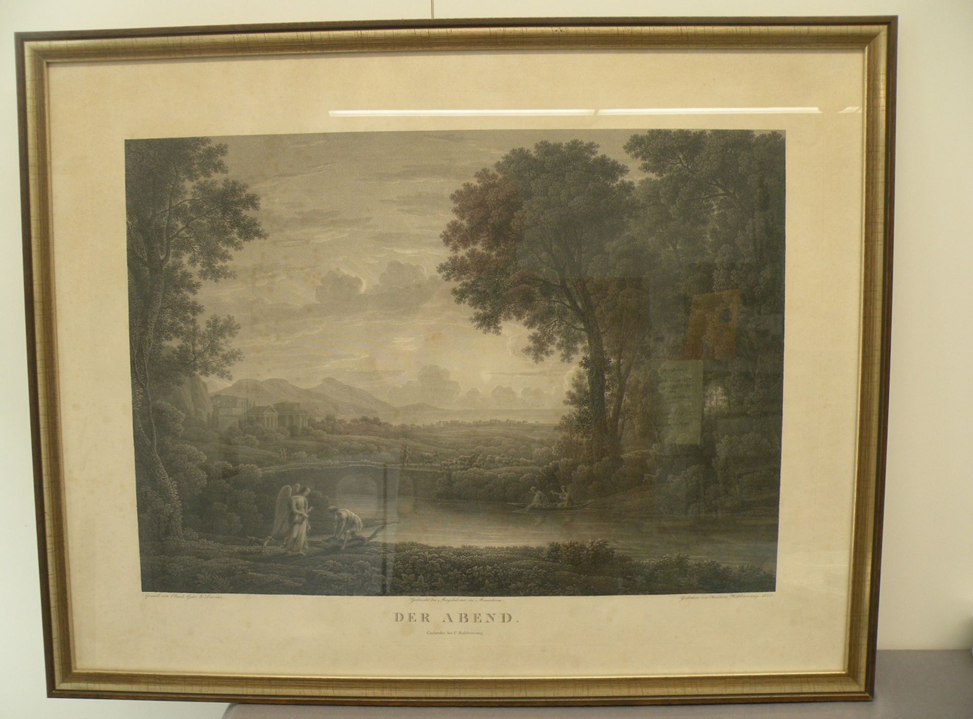 Lithographie/Stich „Der Abend“ 1825