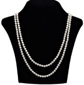 Perlenkette Modeschmuck, Perlen Kunststoff doppelreihig, Mitte des 20.Jh., 