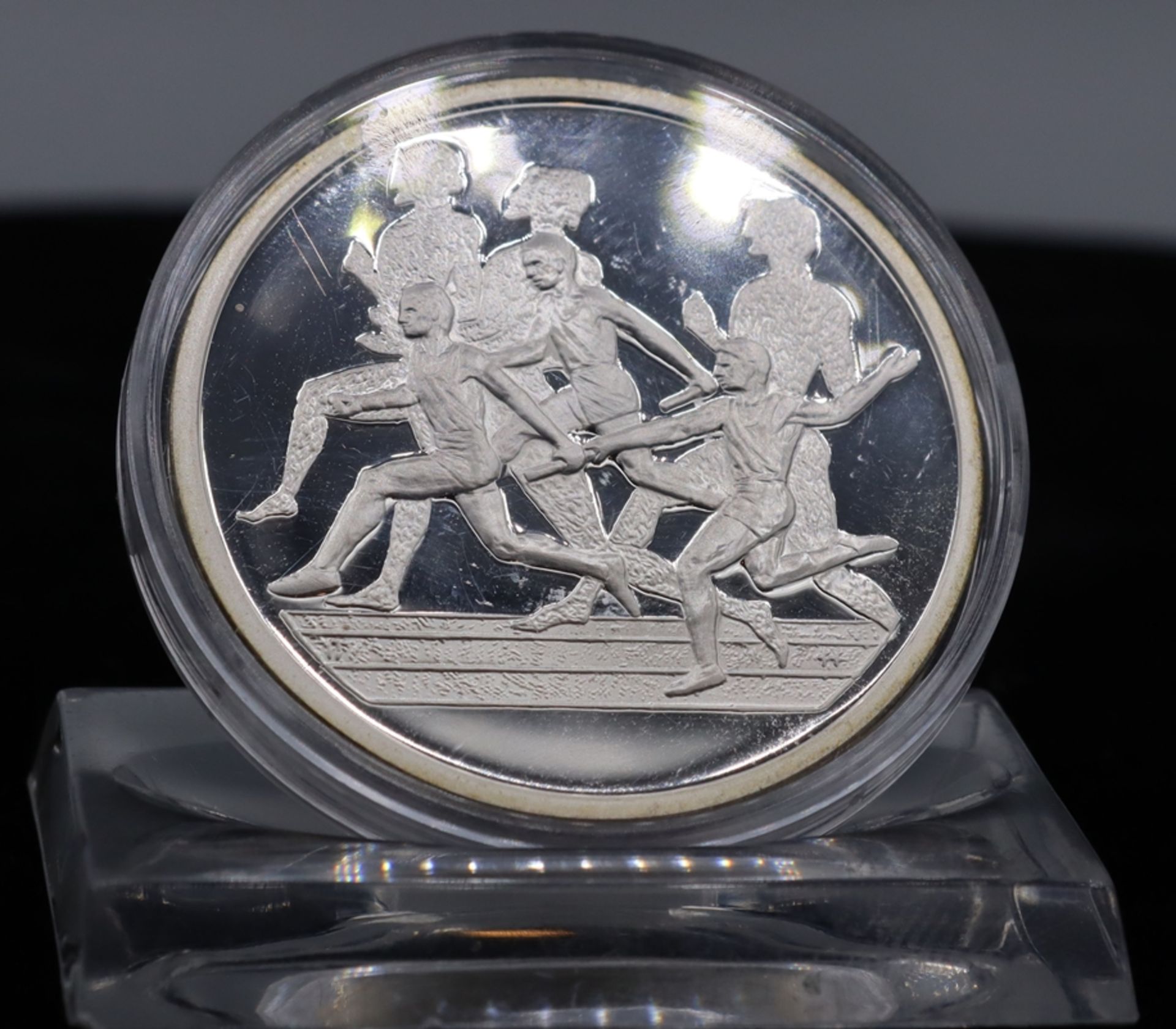 Silbermünze 10 Euro 2004, Olympiade Athen, Staffellauf, - Bild 2 aus 2