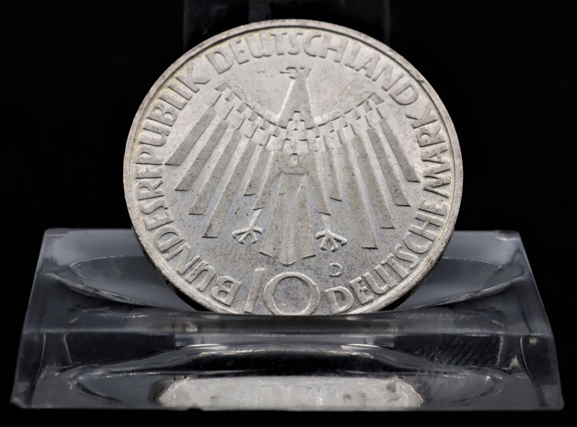 Silbermünze 10 Mark 1972,  Olympiade München, Prägung D für München, Umlaufmünze,