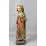 Skulptur mit Darstellung eines weiblichen Bischofs der Antike, hergestellt im 19.Jh., Figur Massegu