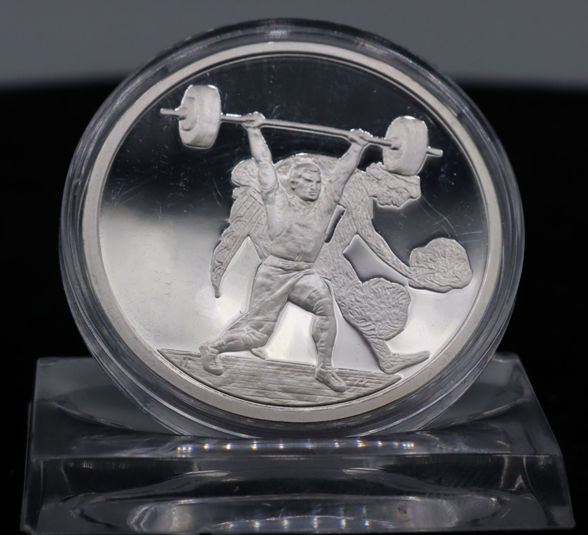 Silbermünze 10 Euro 2004, Olympiade Athen, Gewichtheben, - Bild 2 aus 2