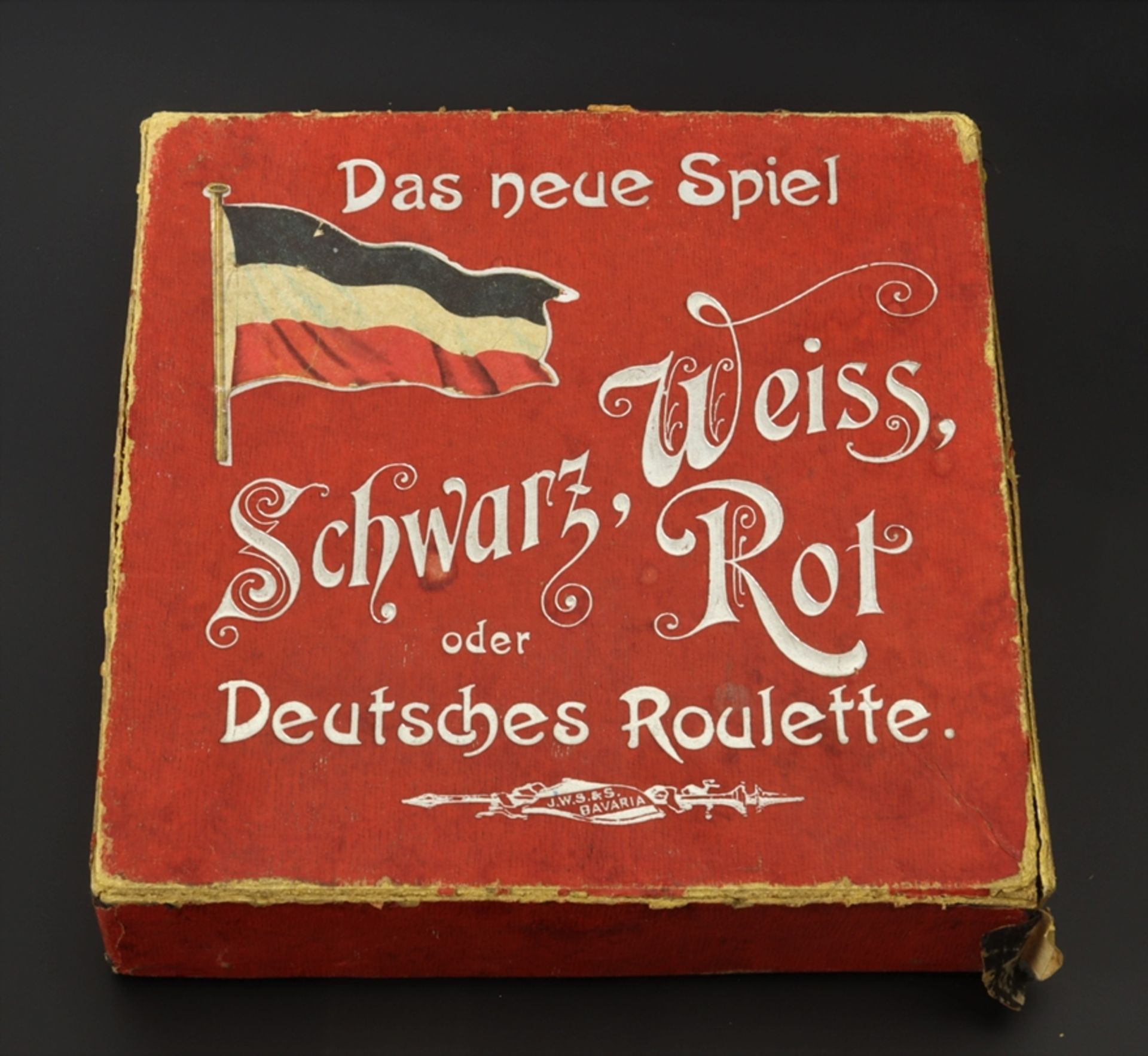 Deutsches Roulette oder Schwarz/Weiß/Rot um 1905, Verlag J.W.Spear & Söhne, Tischspiel, Gebrauchssp