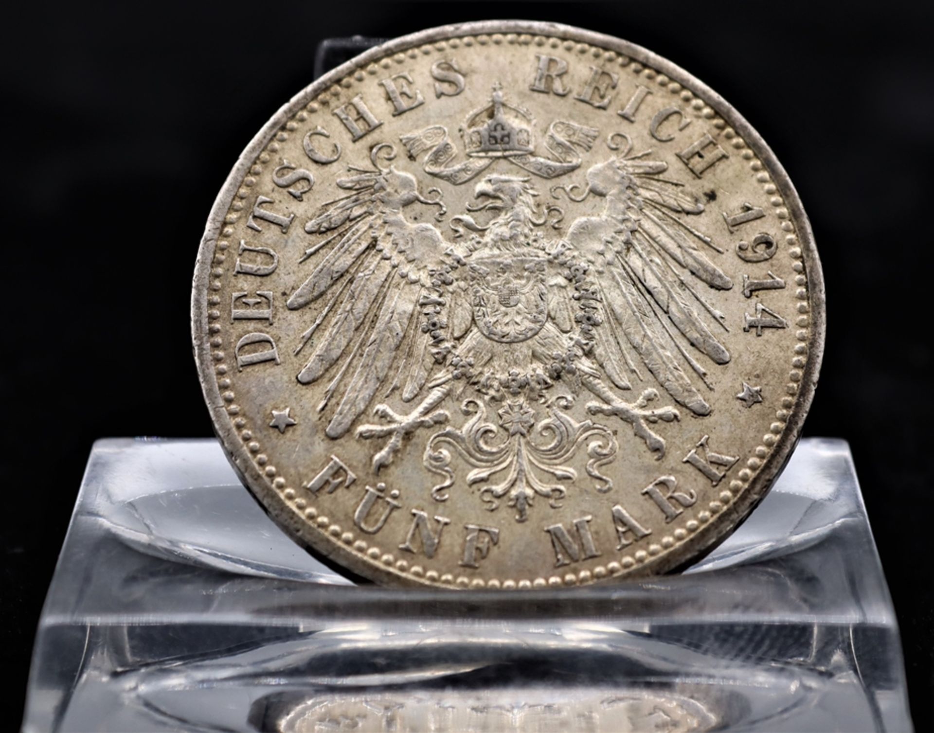 Silbermünze 5 Reichsmark 1914 Preußen, Prägung A für Berlin, Umlaufmünze,