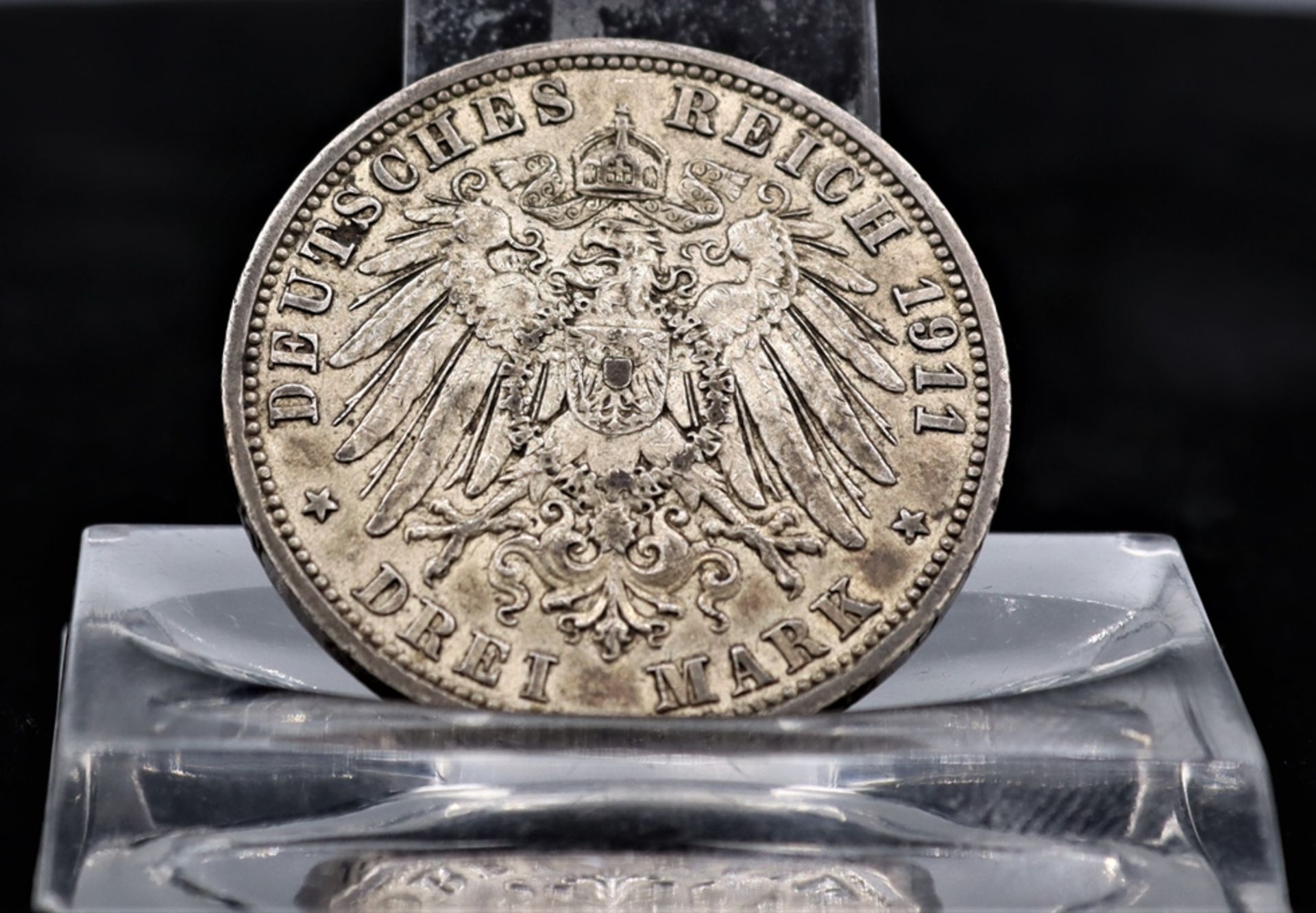 Silbermünze 3 Reichsmark 1911 Preußen, Prägung A für Berlin, Umlaufmünze,