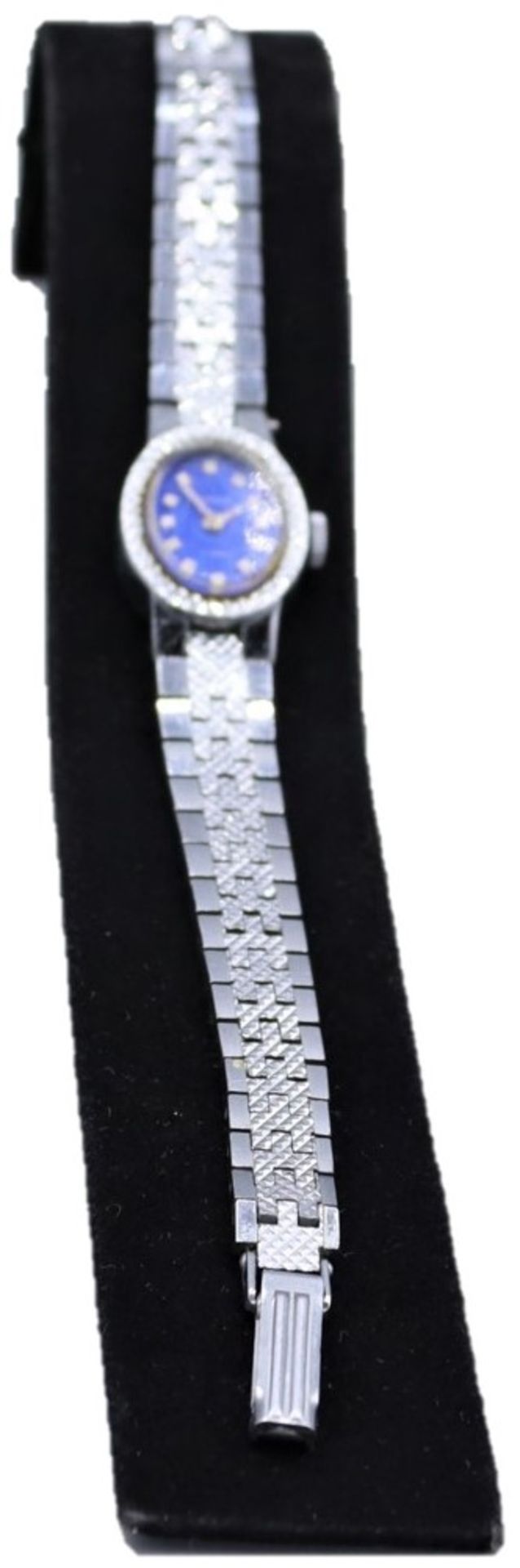 Damen Armbanduhr mechanisch, Edelstahl CAMICA, blaues Ziffernblatt, originale Schachtel, neuzeitlic