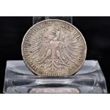 Silbermünze 1 Vereinstaler 1860 Frankfurt, Prägung A, Umlaufmünze,