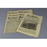 Drei Zeitungen 'Harzburger Wochenblatt' von 1897 und eine Zeitung "Harzglocken", Gebrauchsspuren