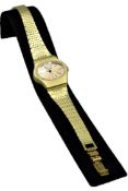 Damen Armbanduhr Gold Double, Marke Glashütte 70er Jahre, gelagert mit 17 Rubis (Rubine), umlaufend