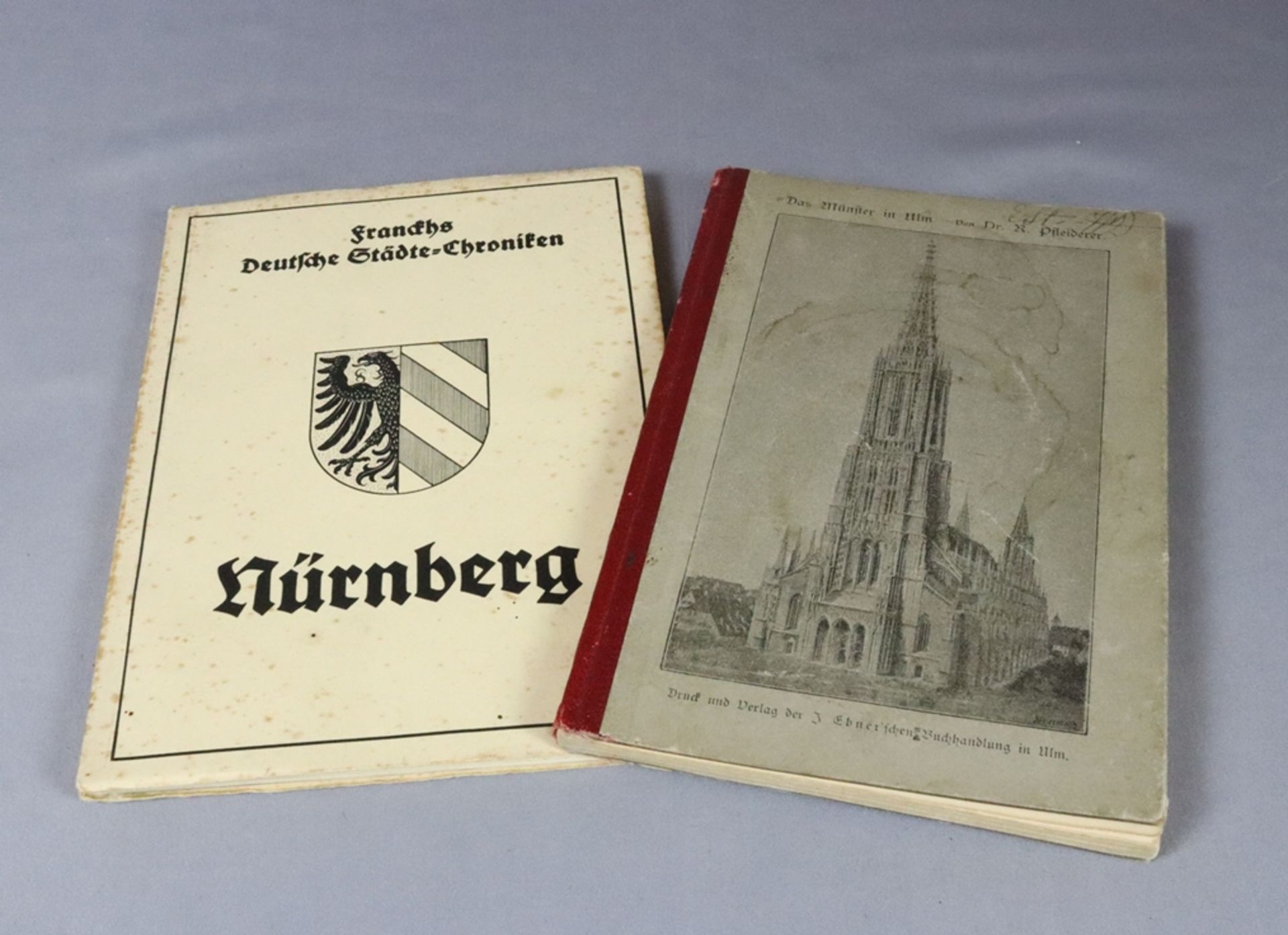 Lot Bücher, 1 Buch Nürnberg Franckhs Chroniken deutscher Städte 1938 und 1 BuchUlm Beschreibung der