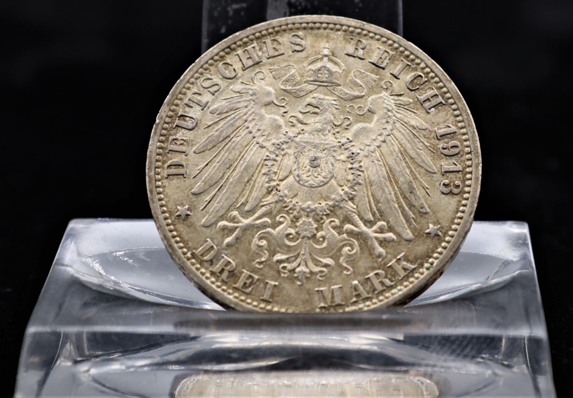 Silbermünze 3 Reichsmark 1913 Preußen, Prägung A für Berlin, Umlaufmünze,