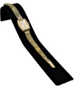 Damen Armbanduhr, Ruhla der 50er Jahre, Armband wie Gehäuse Gold/Double, hartvergoldet,