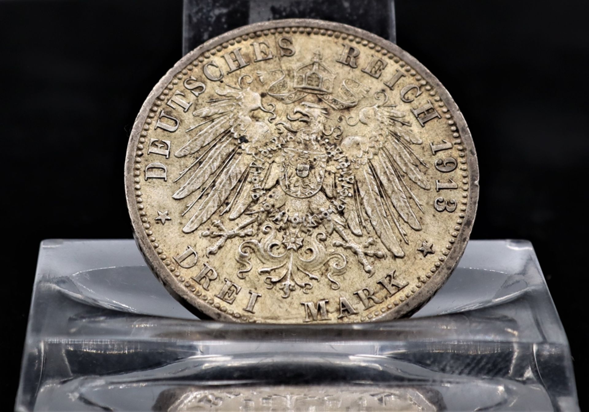 Silbermünze 3 Reichsmark 1913 Preußen, Prägung A für Berlin, Umlaufmünze,