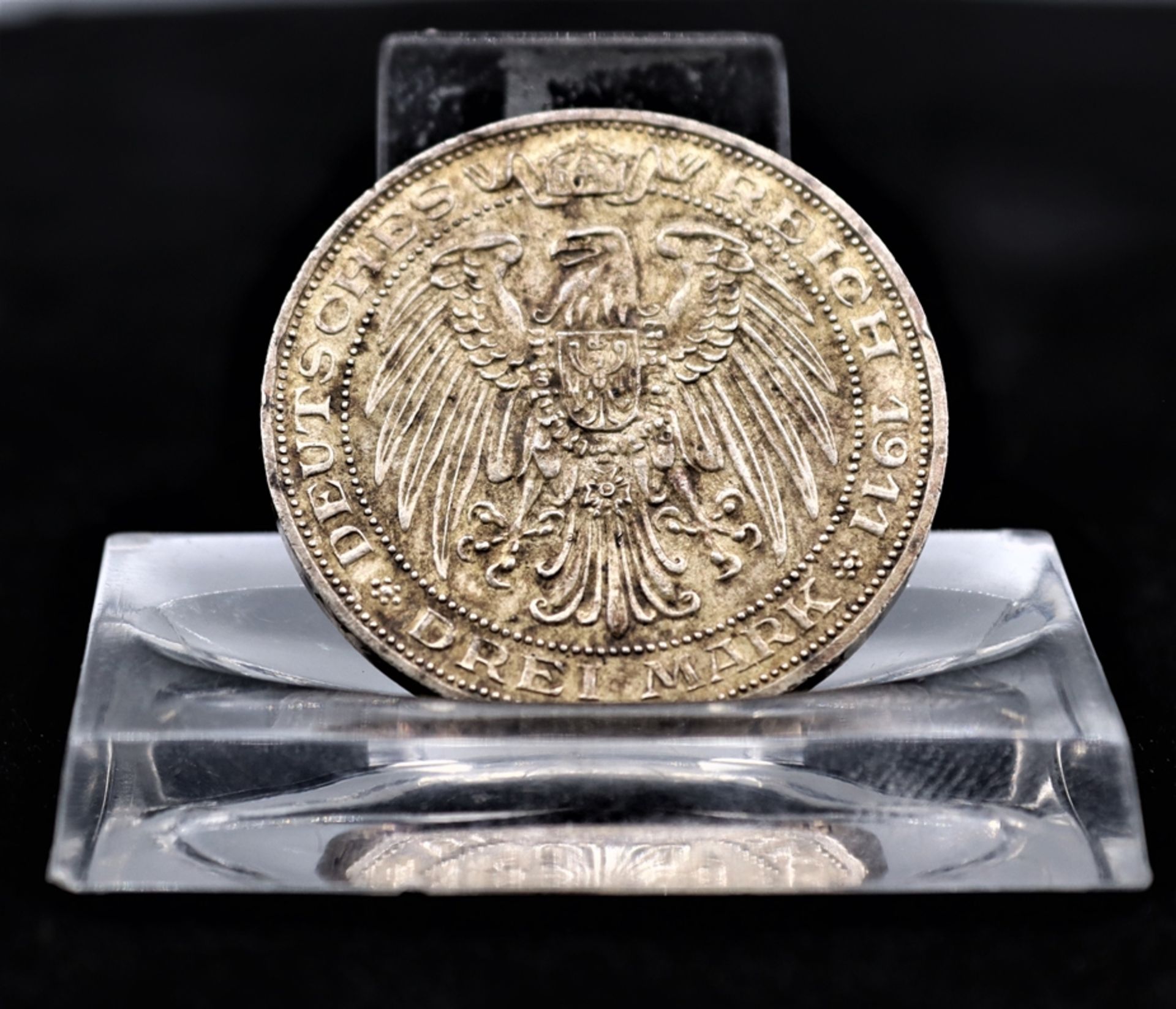 Silbermünze 3 Reichsmark 1911 Breslau, Prägung A für Berlin, Umlaufmünze,