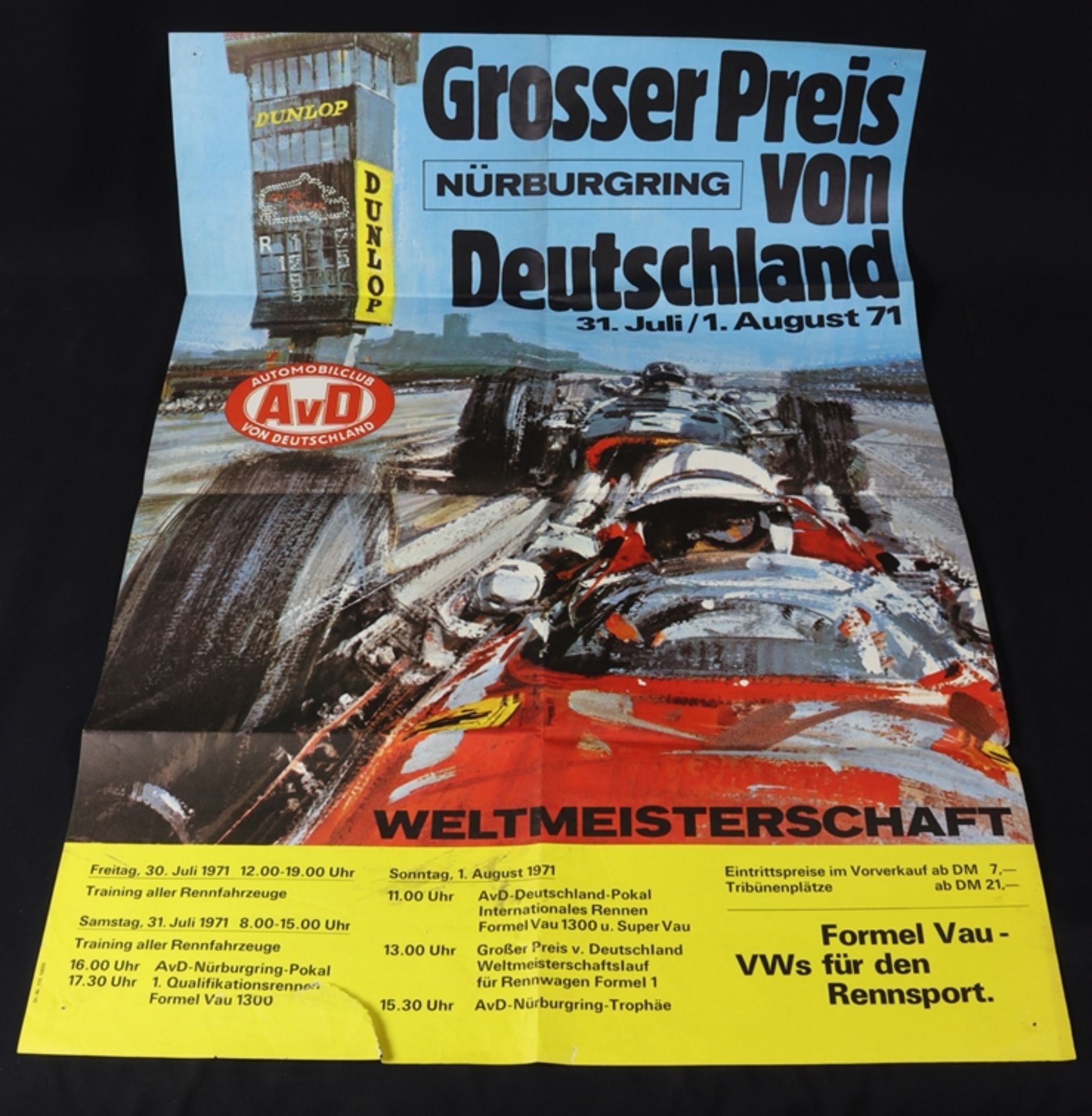 Plakat, Grosser Preis von Deutschland 1971, Nürburgring