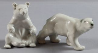 Porzellanfiguren, 2 Eisbären Anfang des 20.Jh., Deutsch