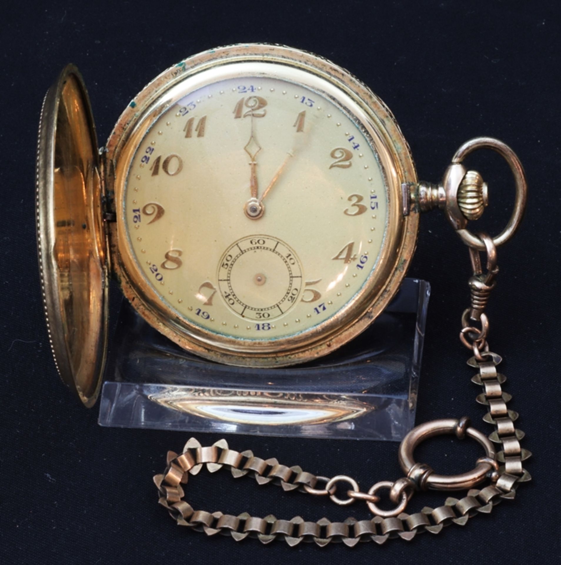 Gold-Double Herrentaschenuhr 20er Jahre des 20.Jh., Deutsch - Bild 2 aus 5