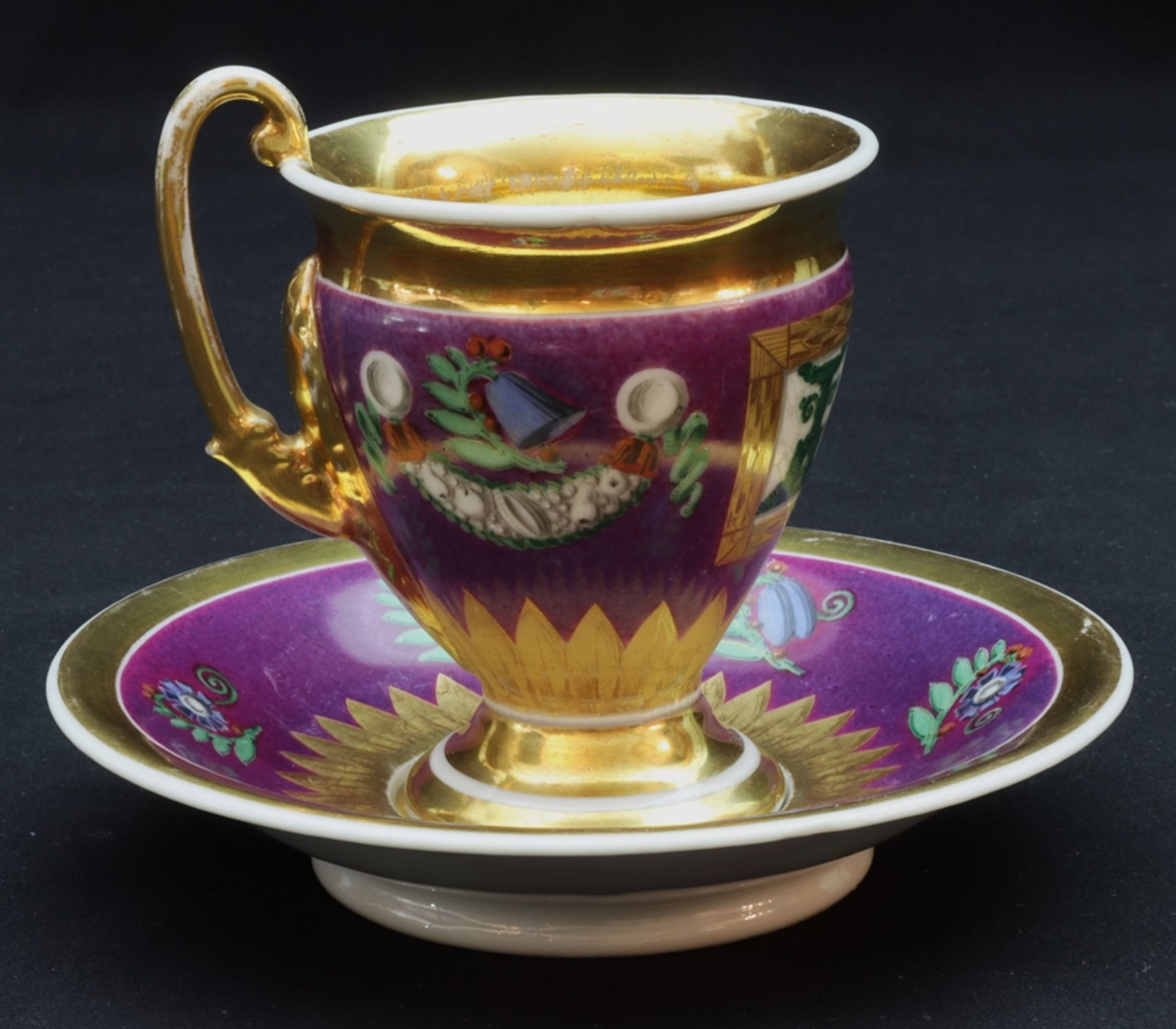 Biedermeier Zylindertasse, erstes Drittel des 19.Jh., Frankreich - Bild 3 aus 5