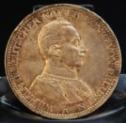 Silber Münze Fünf Mark - Wilhelm II. Deutscher Kaiser von Preussen von 1913 